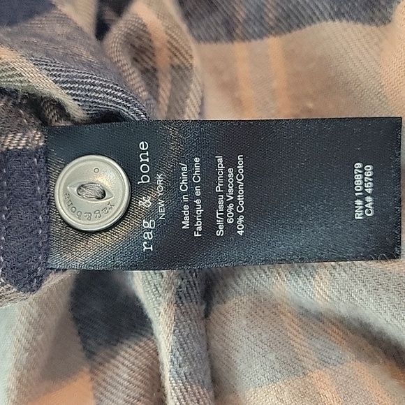 Rag & Bone Cruz Shirt Classic Fit Pink Plaid Flannel - Picture 7 of 10